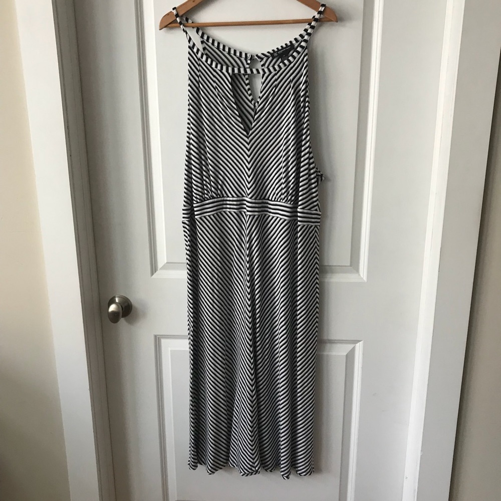 Super Cute Navy/White/Silver Stripe Dress from INC